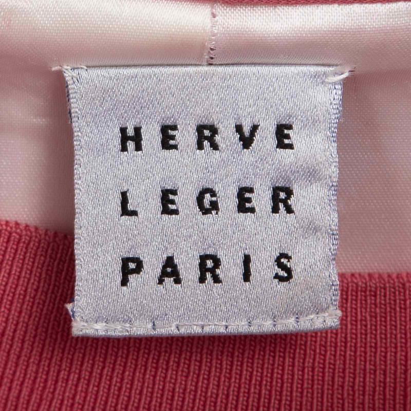 Herve Leger Vintage Pink Mesh Top Skirt and Blazer Set XL 2