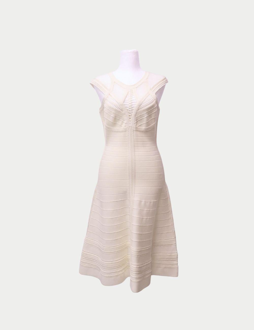 Hervé Léger - Vestito senza maniche con pannello a fascia e rete - EU 38 In condizioni ottime in vendita a Amman, JO