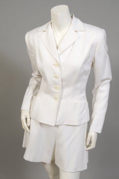 Herve Leger White Blazer and Sailor Style Shorts Suit