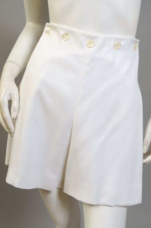 Herve Leger White Blazer and Sailor Style Shorts Suit In Excellent Condition In New Hope, PA