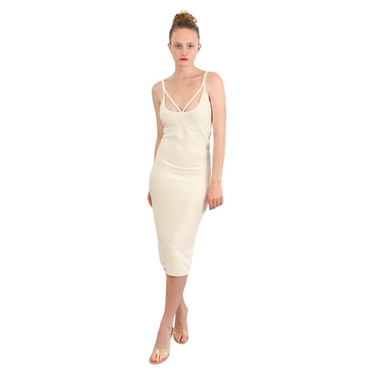 Herv Lger White Midi Dress Herv Lger White Midi Dress