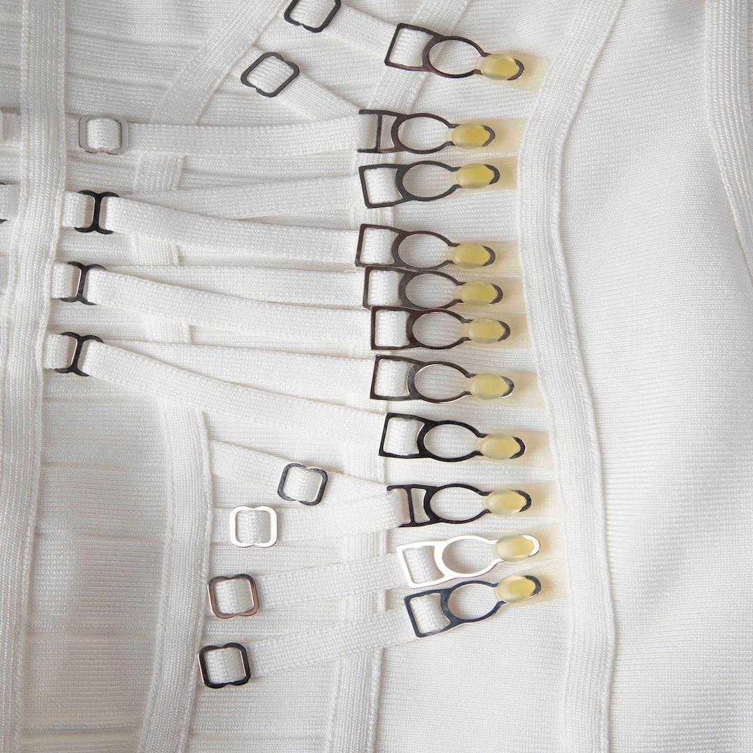 Bianco Herve Leger White - Vestito con dettaglio cinturino in vita - taglia S. in vendita
