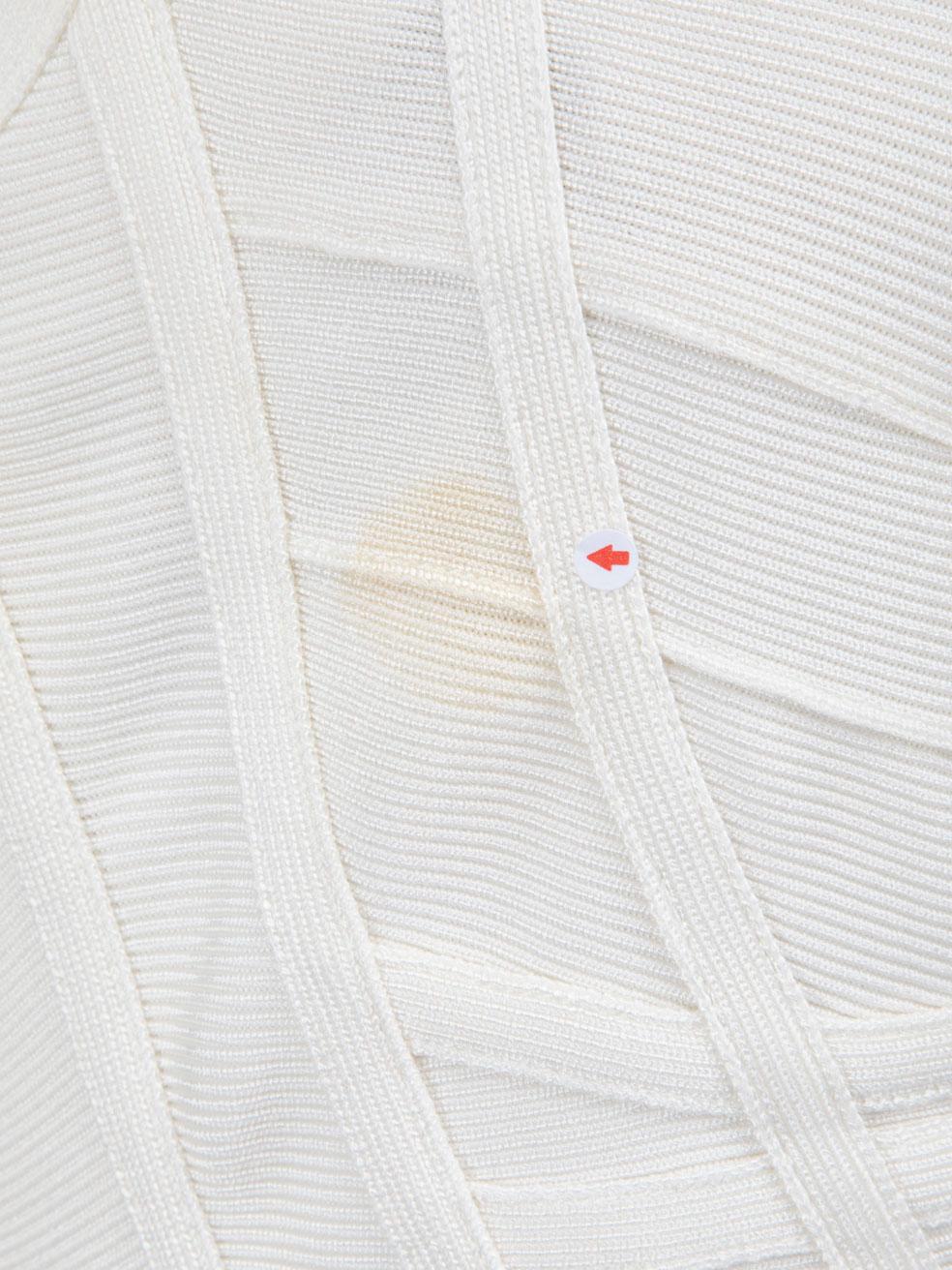 Herve Leger White - Vestito con dettaglio cinturino in vita - taglia S. In condizioni ottime in vendita a London, GB