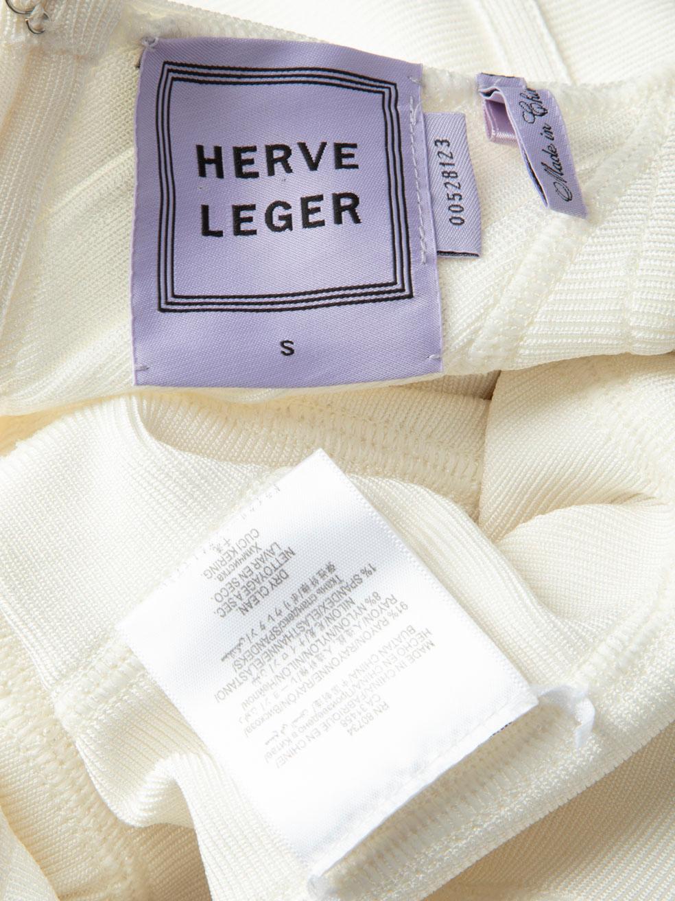 Herve Leger White - Vestito con dettaglio cinturino in vita - taglia S. in vendita 2