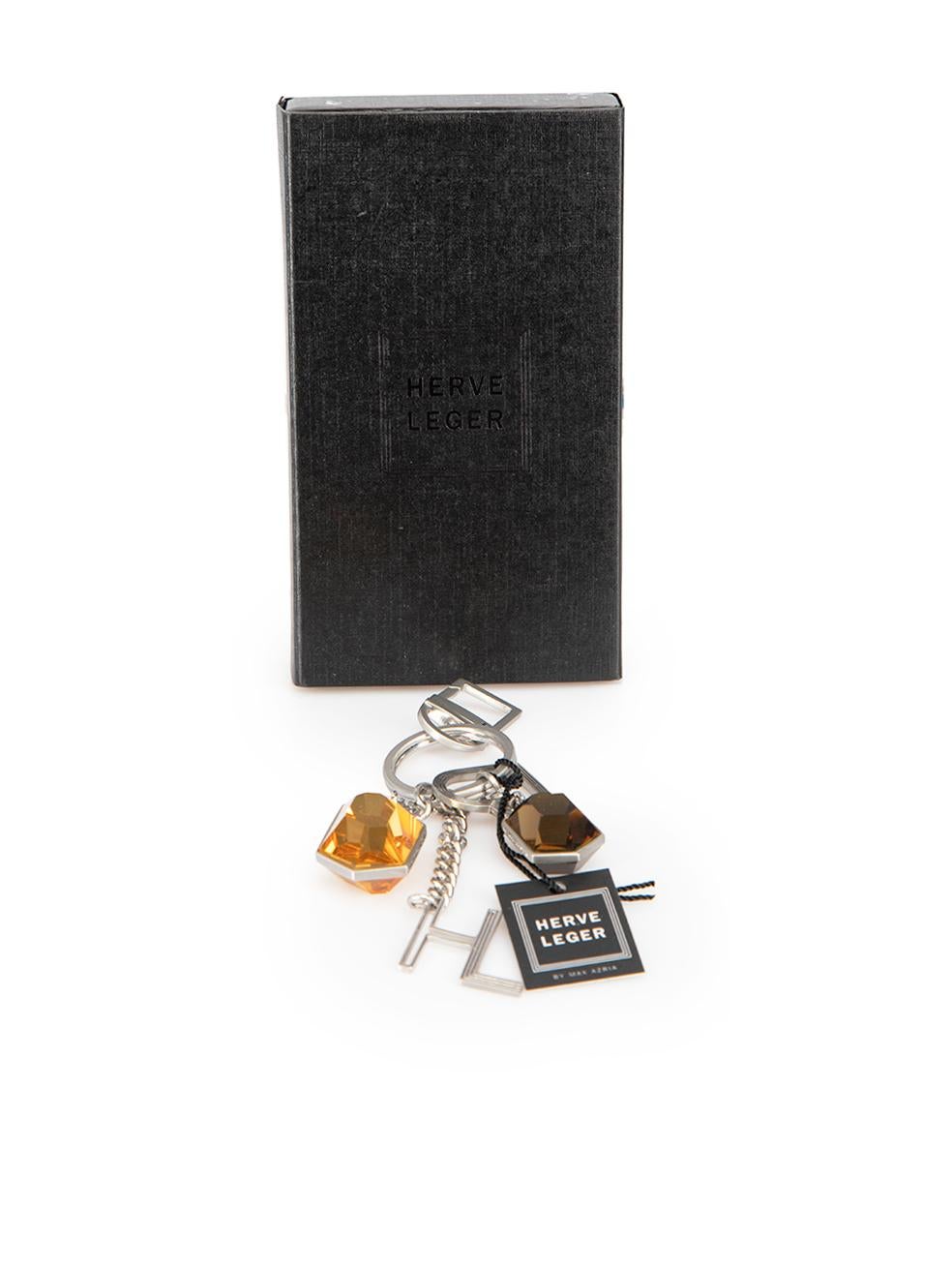 Herve Leger Porte-clés à breloques en pierres précieuses ambre et Brown pour femme Pour femmes en vente