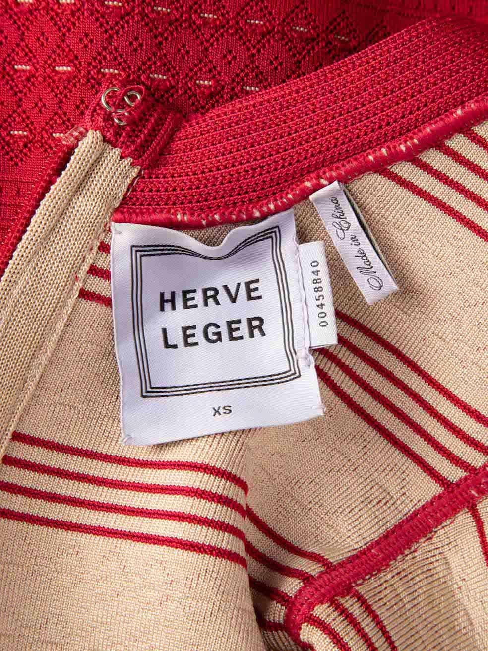 Herve Leger Women's Magenta Geometric Knit Accent Bodycon Dress 2