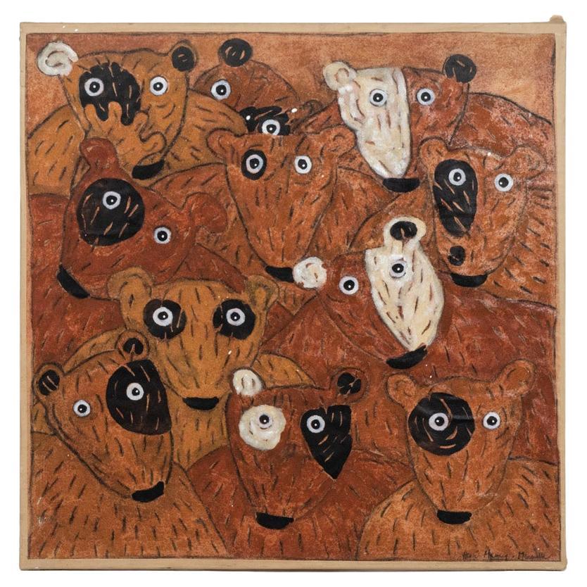 Hervé Maury, Painting Depicting Bears, Contemporary Work For Sale