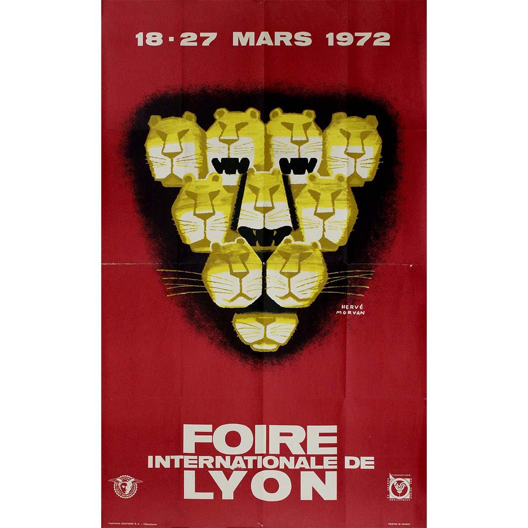Affiche originale de 1972 d'Hervé Morvan pour la Foire Internationale de Lyon