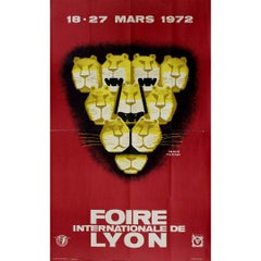 Manifesto originale del 1972 di Hervé Morvan per la Foire Internationale de Lyon