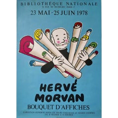 Poster originale del 1978 di Hervé Morvan intitolato "Bouquet d'affiches".