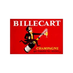 Circa 1960 Billecart Champagne Advertising Poster by Hervé Morvan