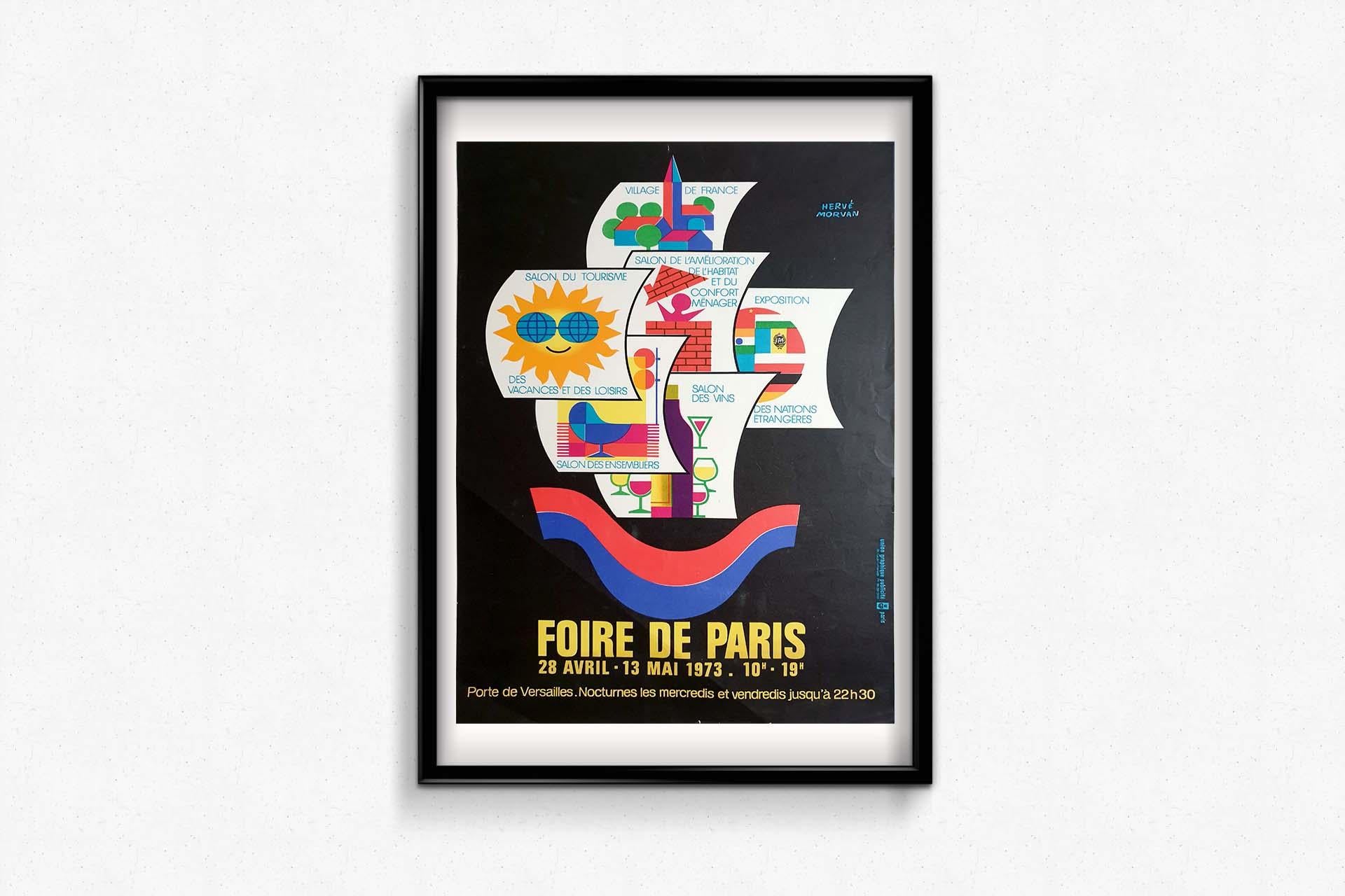 Hervé Morvan's original poster for the 1973 Foire de Paris - Paris Fair For Sale 2