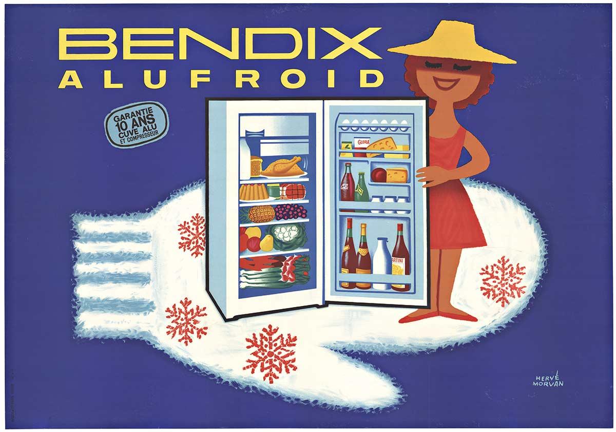 herve morvan Print - BENDIX ALUFROID original horizontal French poster