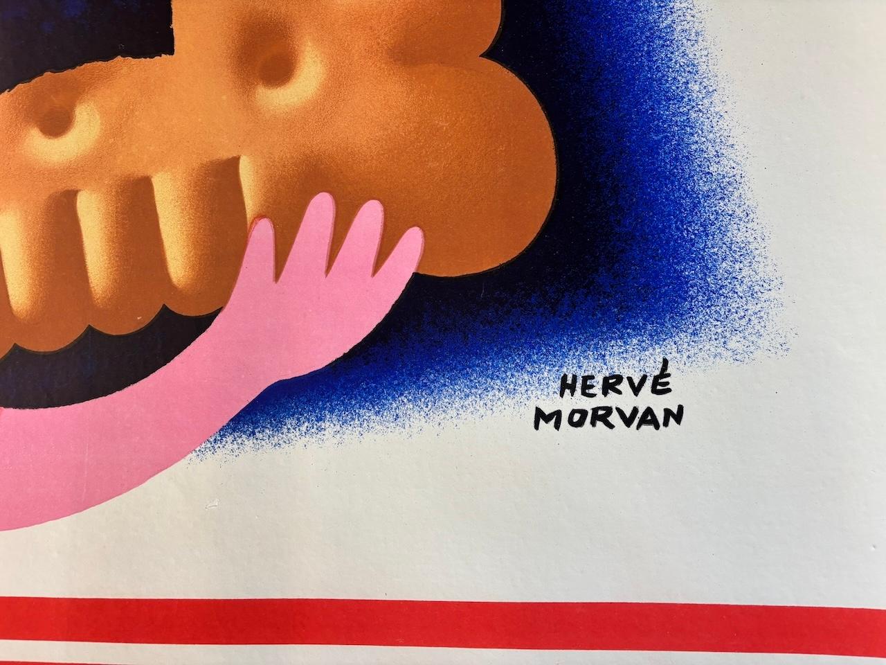 Francese Hervé Morvan L'ALSACIENNE Poster originale d'epoca c.C. 1964 in vendita