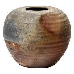 Hervé Rousseau Boisbelle 20th Century Grey and Brown Stoneware Ceramic Vase 1980