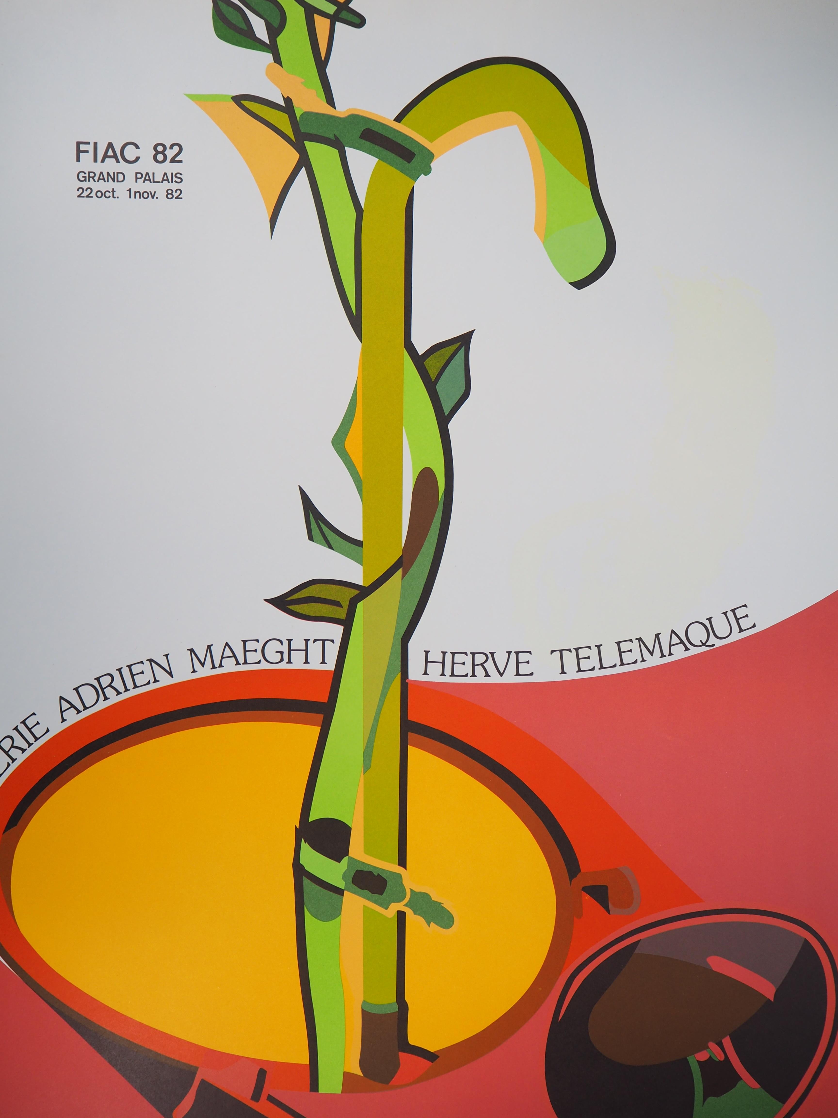 (Ecology) Germination, FIAC - Original vintage lithograph poster - Maeght 1982 - Print by Herve Telemaque