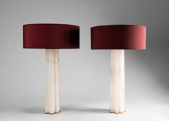 Hervé Van Der Straeten, Athéna, Alabaster Table Lamp, Purple Shade, France, 2012
