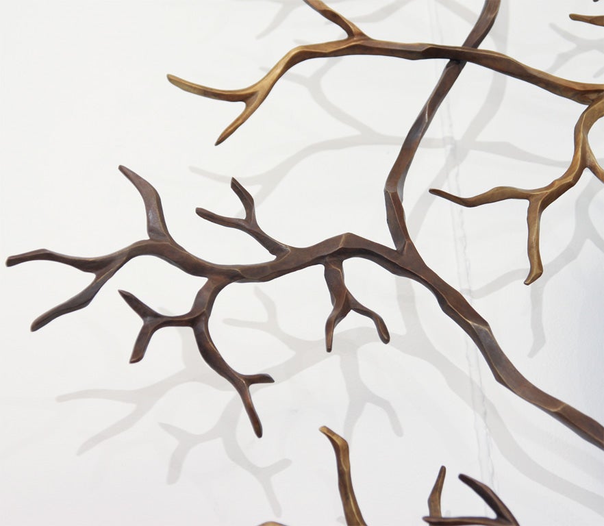Patiné Miroir en bronze « Branches » d'Hervé van Der Straeten, France, 2008 en vente