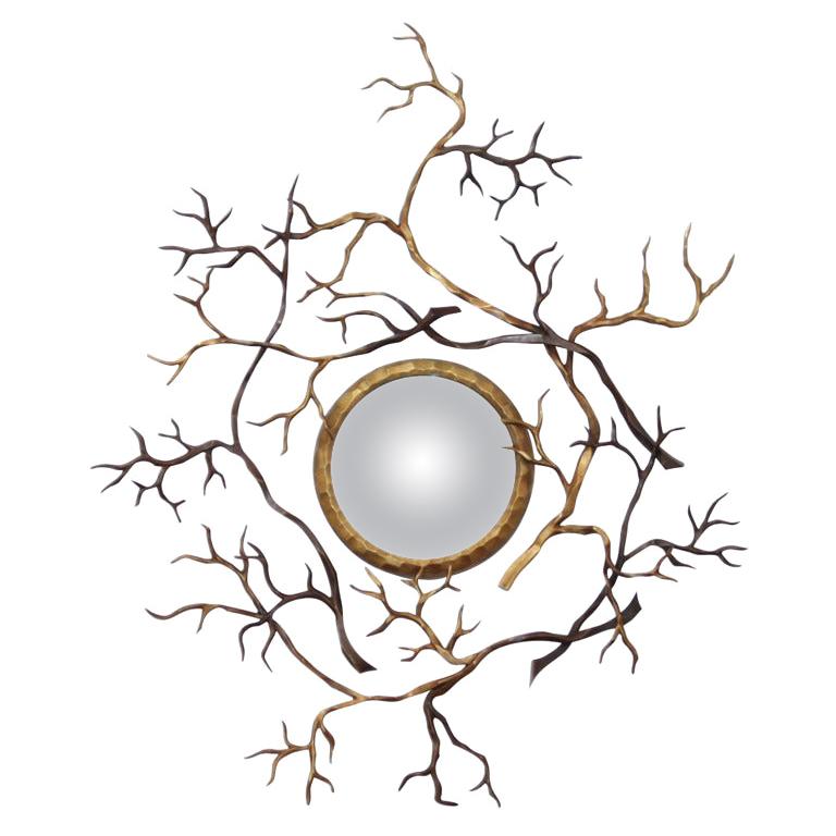 Miroir en bronze « Branches » d'Hervé van Der Straeten, France, 2008 en vente