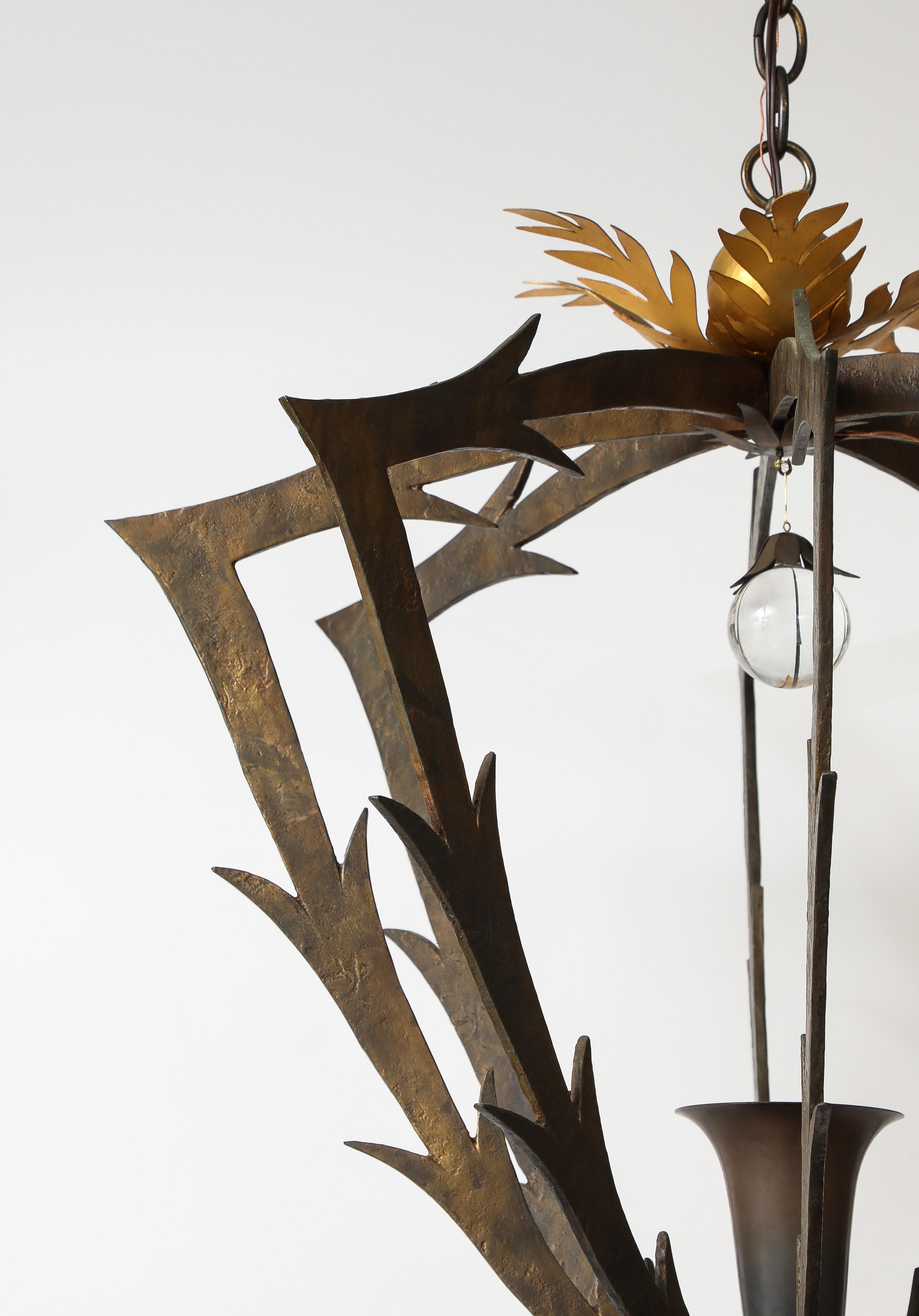 XXI secolo e contemporaneo Hervé van der Straeten Lampadario in bronzo Model No. 47, Francia, 2006 in vendita