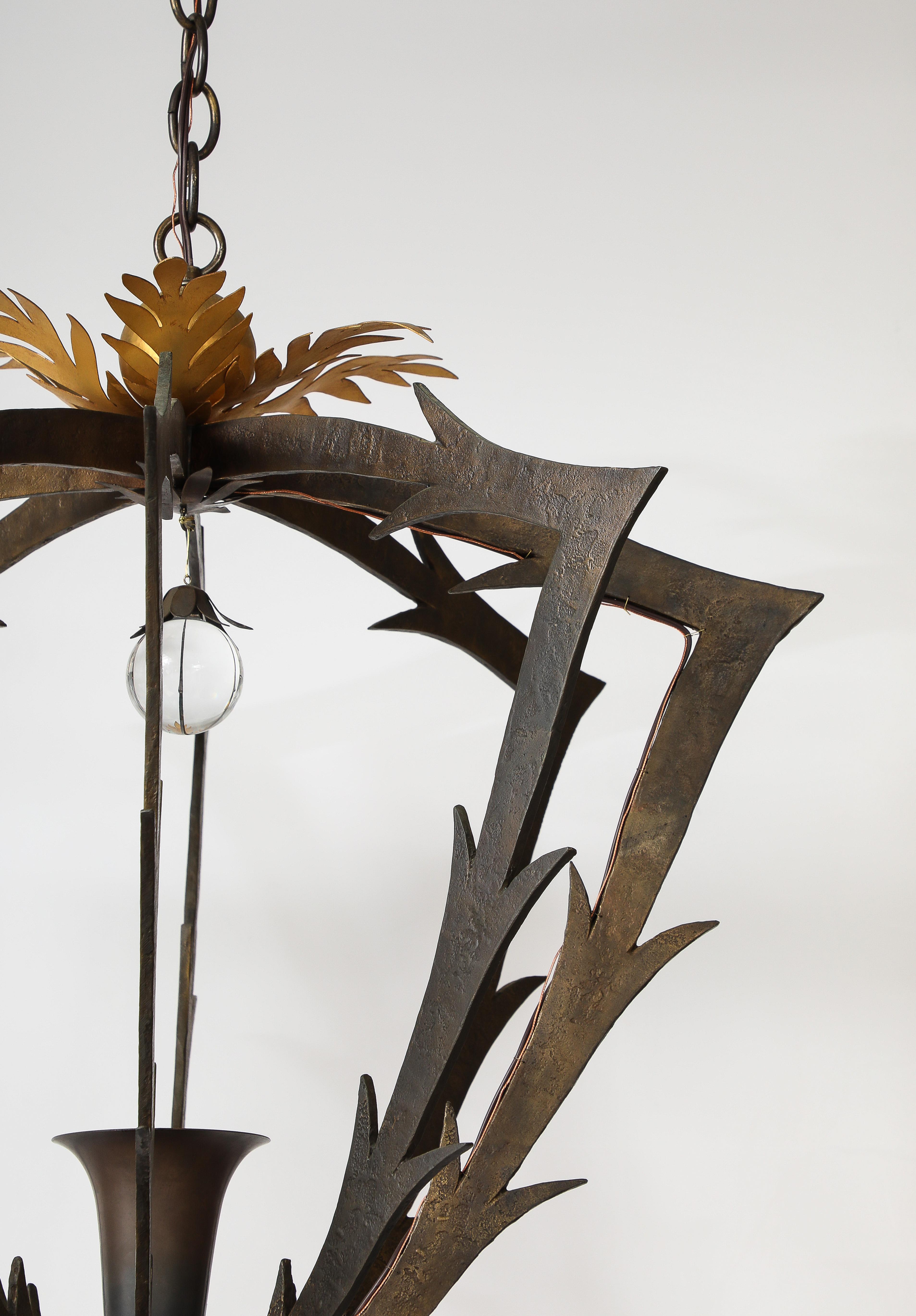 Ottone Hervé van der Straeten Lampadario in bronzo Model No. 47, Francia, 2006 in vendita