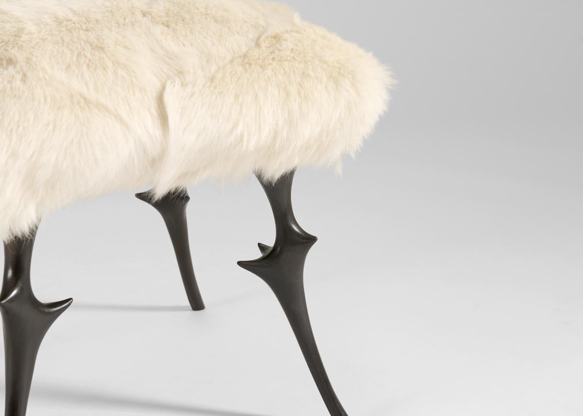 Patiné Hervé van der Straeten, Tabouret contemporain Chèvre No. 55, France, c.C. 2007 en vente