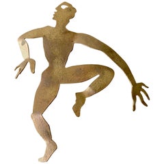 Herve Van Der Straeten Gilded Brass Dancer Brooch