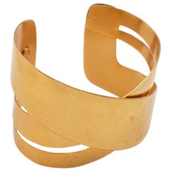 Hervé Van Der Straeten Hammered Gold-Plated Brass Bracelet