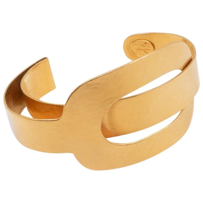 Herve Van Der Straeten Hammered Gold-Plated Brass Bracelet