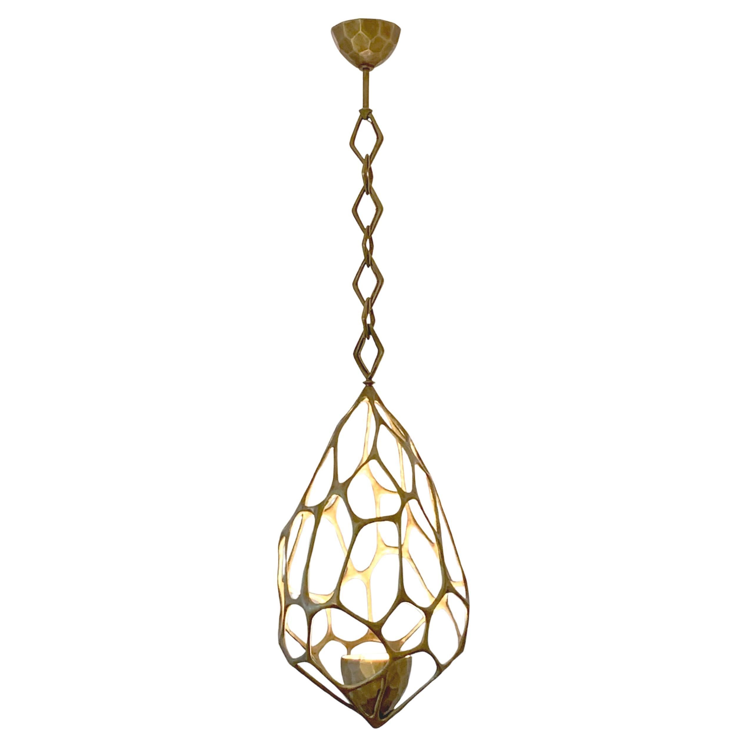 Hervé Van Der Straeten Lustre à Facettes 283 Bronze Pendant Lamp, France, 2018