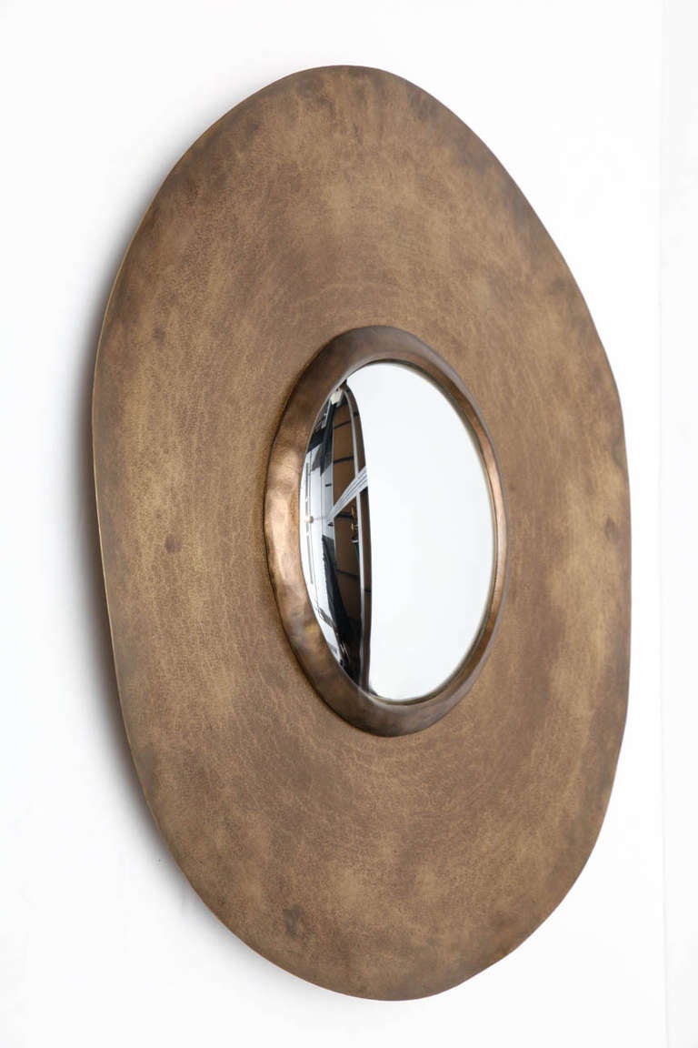 Contemporary Hervé van Der Straeten, Miroir Rond No. 134 Bronze Mirror, France, 2006 For Sale