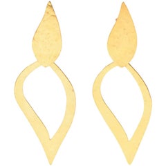 Vintage Herve Van Der Straeten Pair of Sculptural Gold Plated Hallmarked Earrings