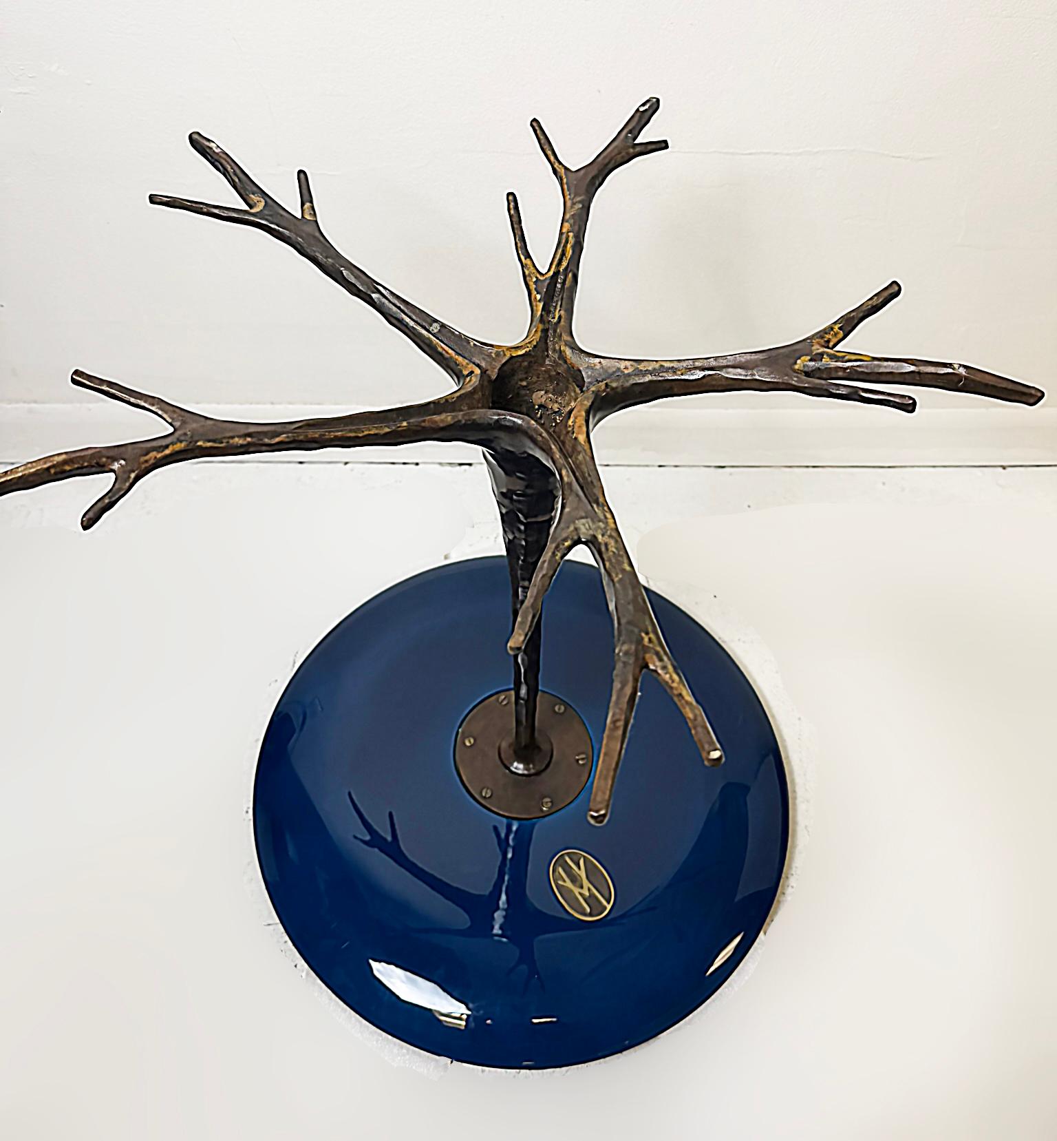Hervé Van der Straeten, Tavolo Ralph Pucci Gieridon Sylvestre in bronzo, Wood In condizioni buone in vendita a Miami, FL