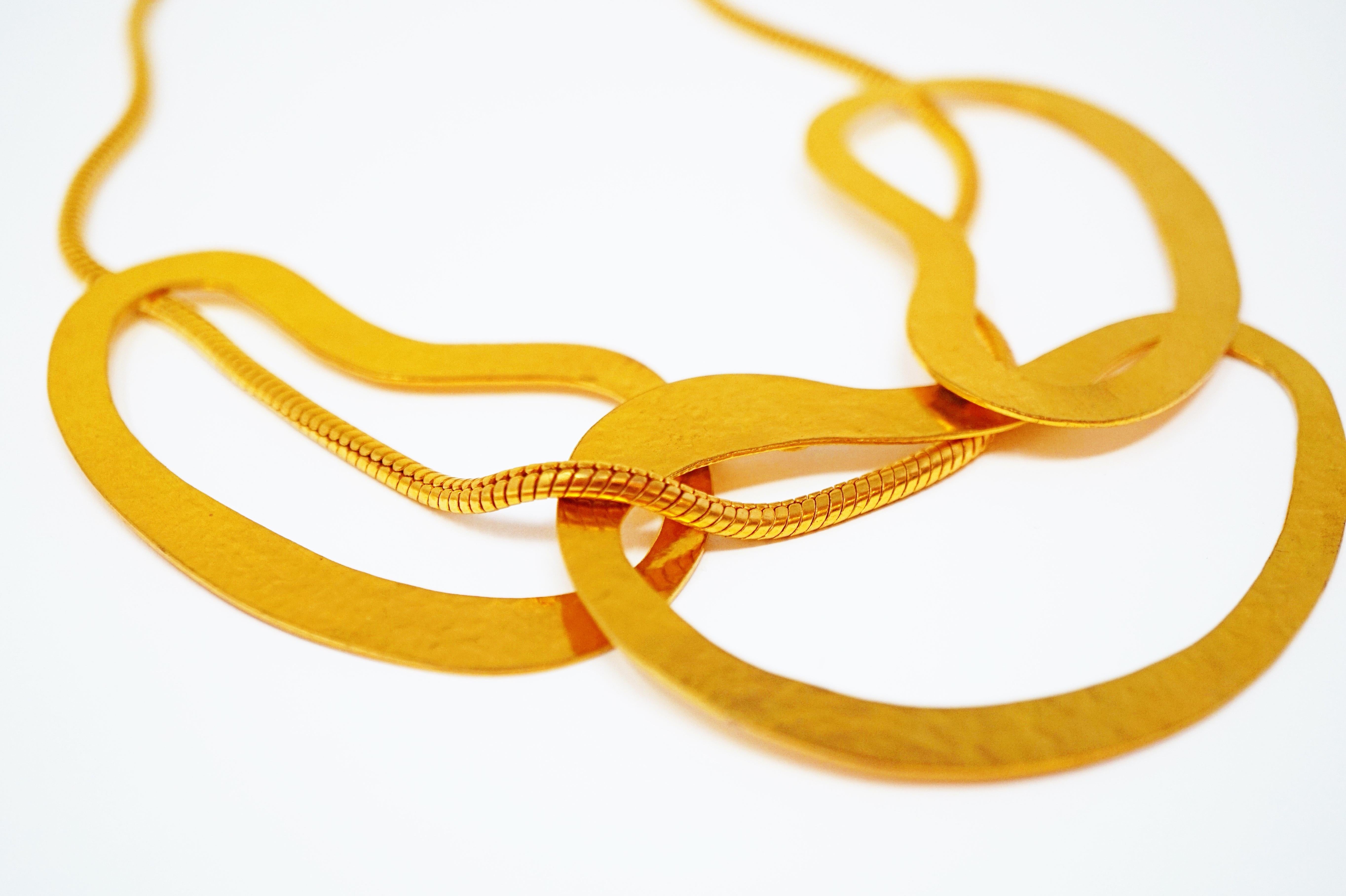 Moderne vergoldete Statement-Halskette „Vibrations“ von Herve van der Straeten, signiert im Angebot 7