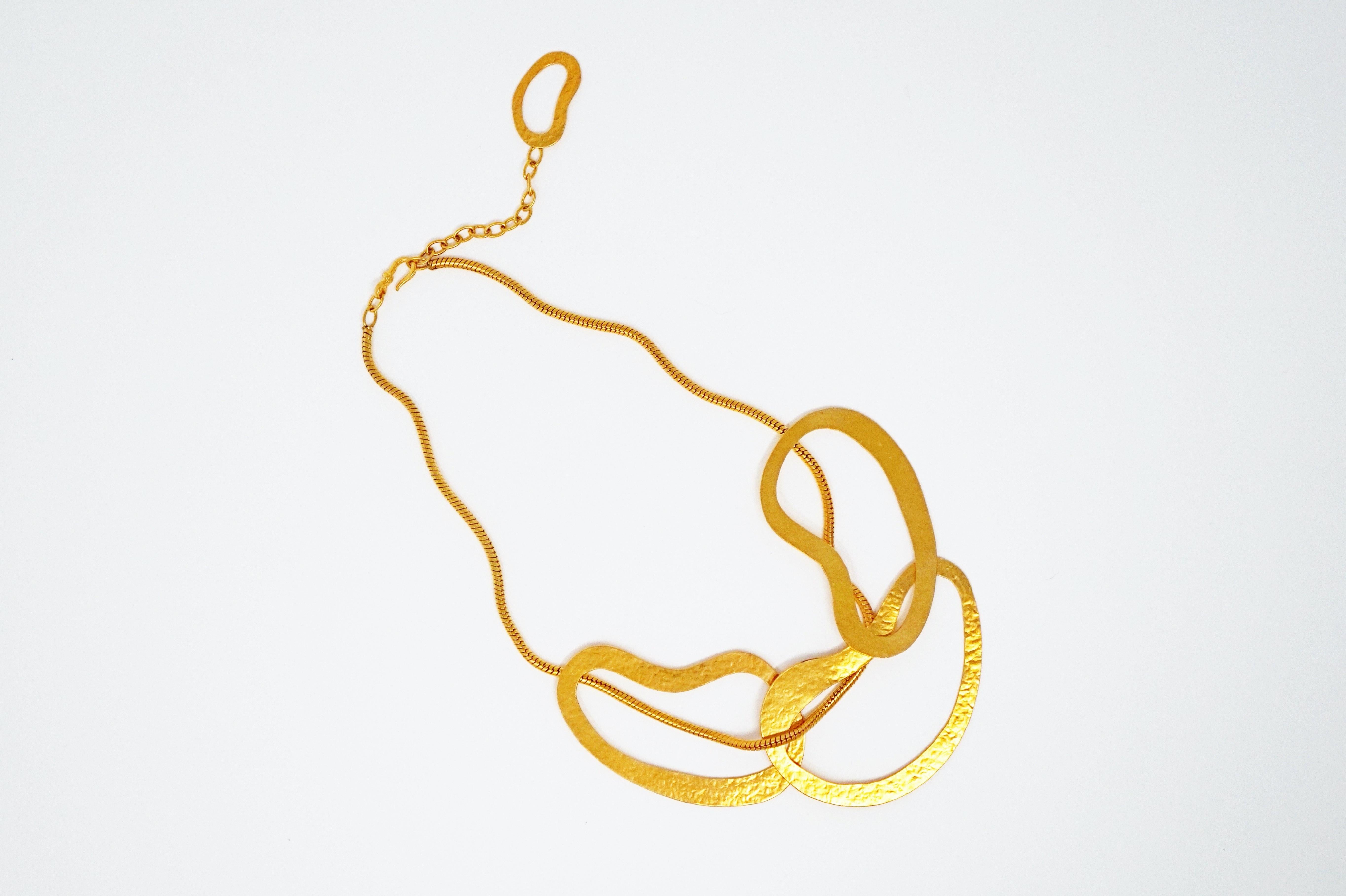Moderne vergoldete Statement-Halskette „Vibrations“ von Herve van der Straeten, signiert im Angebot 8