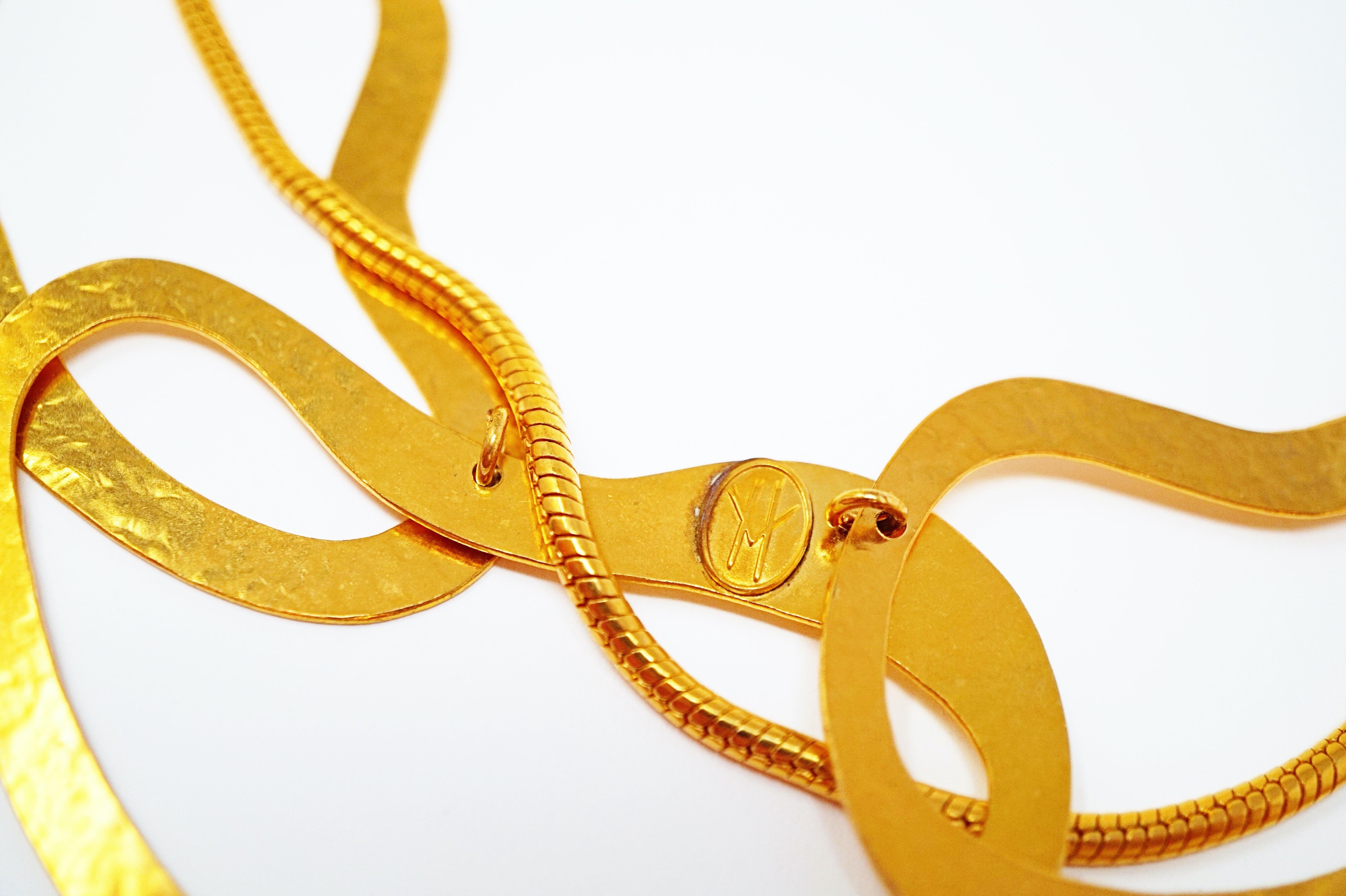 Moderne vergoldete Statement-Halskette „Vibrations“ von Herve van der Straeten, signiert im Angebot 13