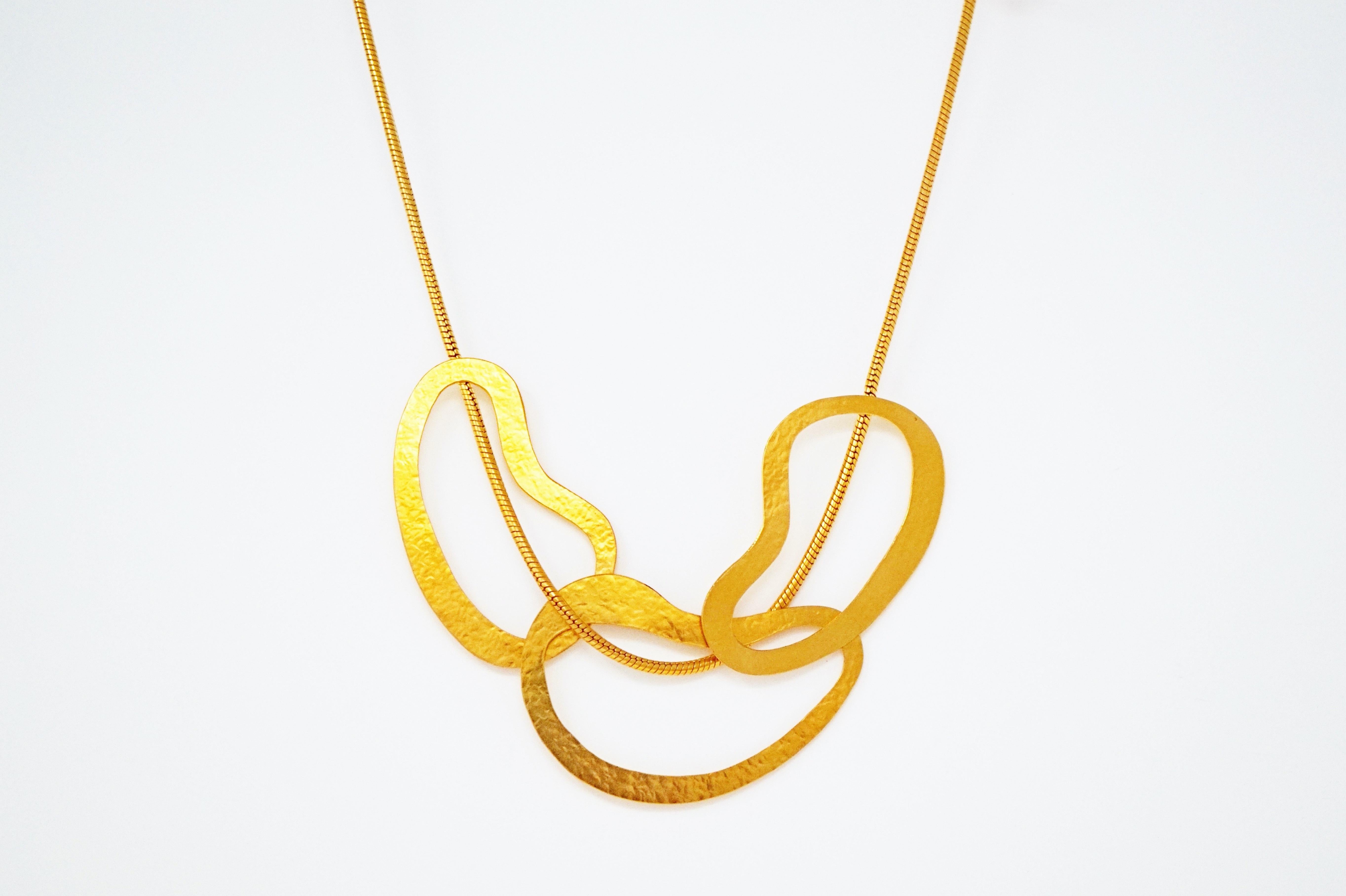 Moderne vergoldete Statement-Halskette „Vibrations“ von Herve van der Straeten, signiert im Zustand „Hervorragend“ im Angebot in McKinney, TX