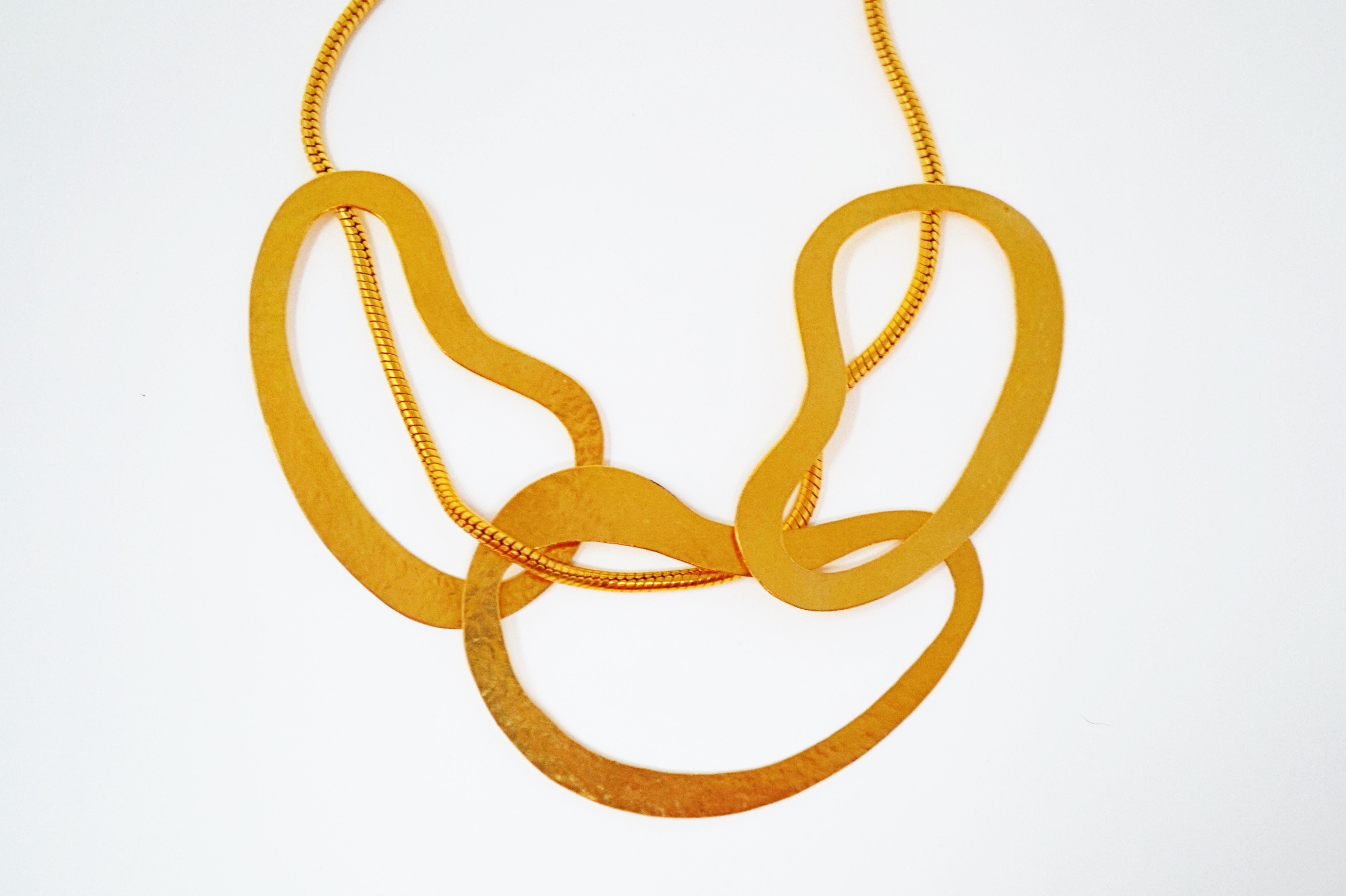 Moderne vergoldete Statement-Halskette „Vibrations“ von Herve van der Straeten, signiert Damen im Angebot