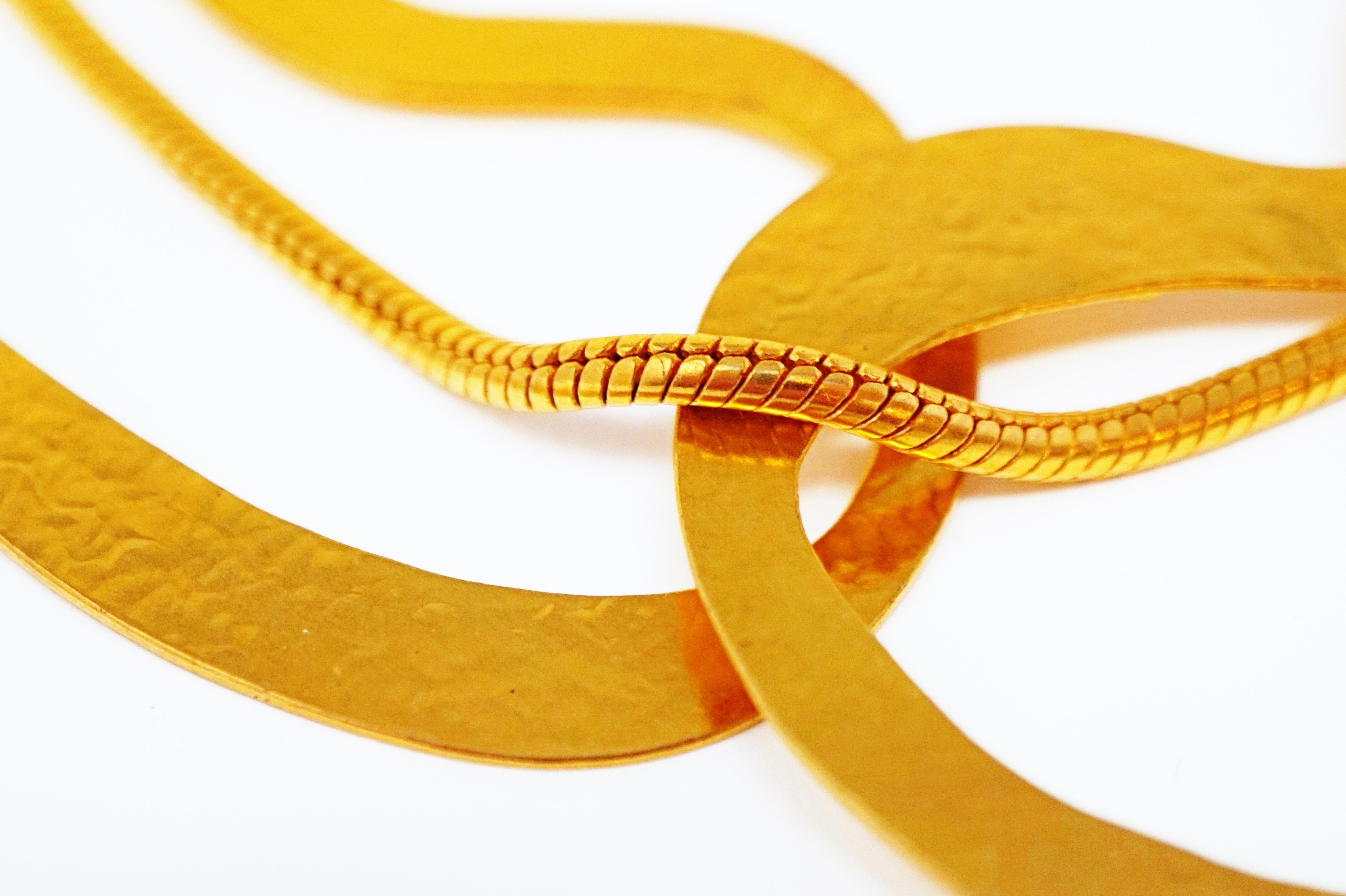 Moderne vergoldete Statement-Halskette „Vibrations“ von Herve van der Straeten, signiert im Angebot 4