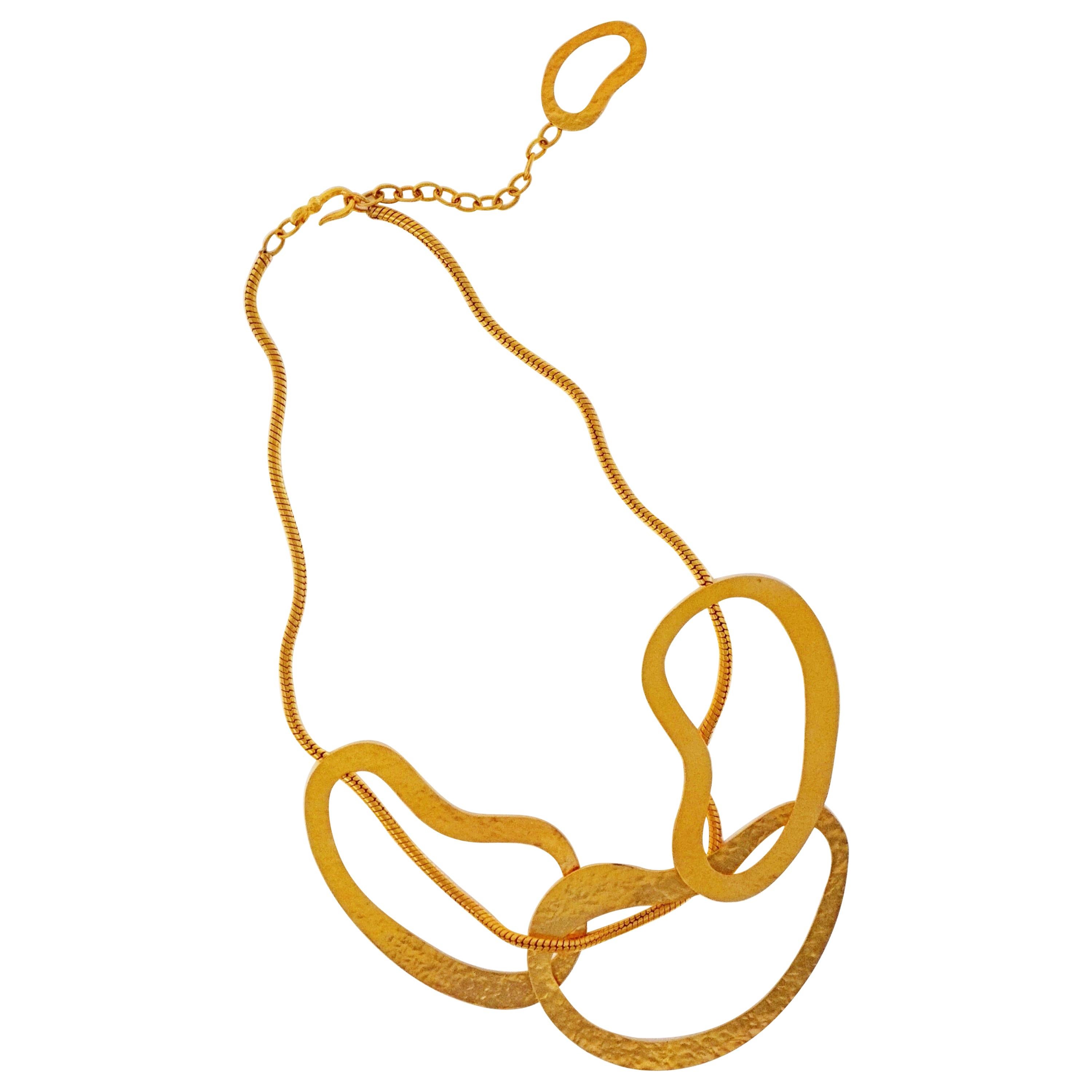 Moderne vergoldete Statement-Halskette „Vibrations“ von Herve van der Straeten, signiert im Angebot