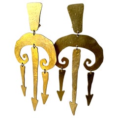 Herve Van Der Straeten Boucles d'oreilles mobiles cinétiques en vermeil vintage