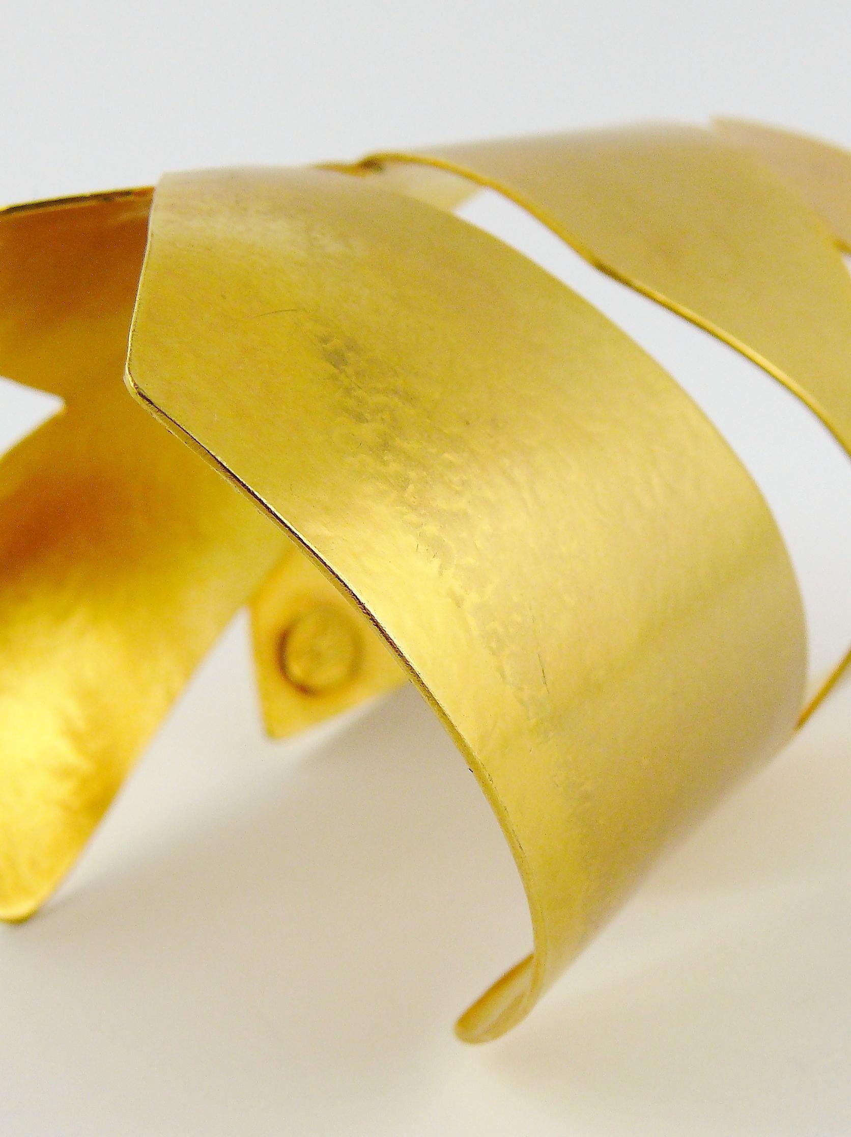 Herve Van Der Straeten Vintage Gold Toned Cuff Bracelet 5