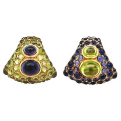 HERZ BELPERRON Peridot Iolite Earrings