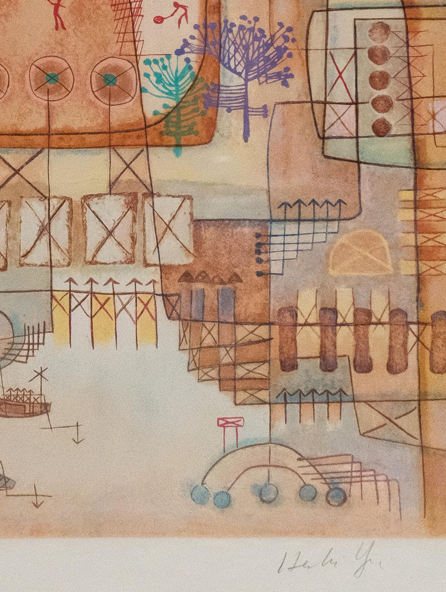 Farblithographie auf Papier
Bildgröße: 27 x 22 Zoll.
Rahmengröße: 29 x 36 Zoll.
Signiert mit Bleistift, unten rechts
Mit Bleistift nummeriert, unten links 