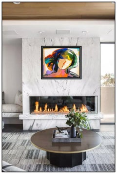 Hessam Abrishami Large Original Acrylic Painting Canvas Female Portrait Signed