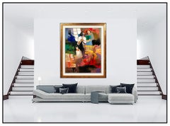 Hessam Abrishami Large Original Oil Painting On Canvas Signed Musician Artwork