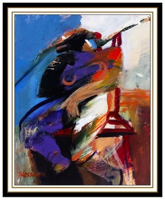 Hessam Abrishami Original Oil Painting On Board Modern Female Portrait Abstract