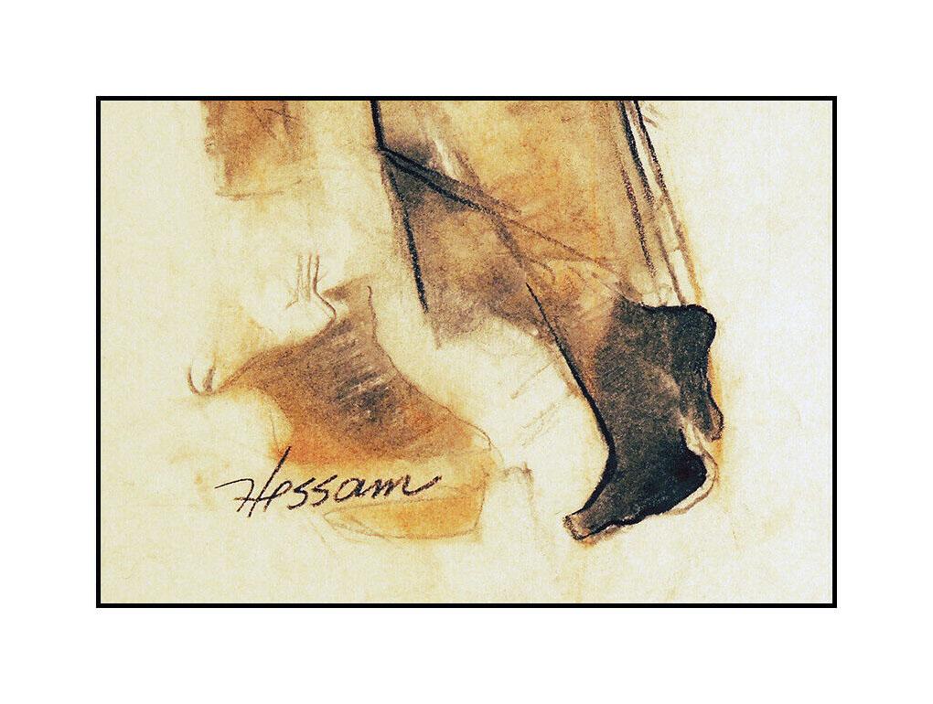 Hessam Abrishami Original Painting Pastel On Board Modern Portrait Signed Art For Sale 2