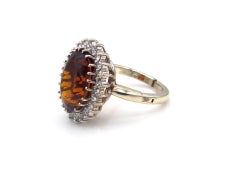 Hessonite Garnet Princess Adjustable Band Ring