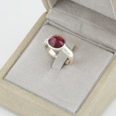Hessonite garnet silver ring